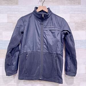 Columbia Steen Mountain Overlay Jacket Black Fleece Nylon Youth Boys Large 14 16